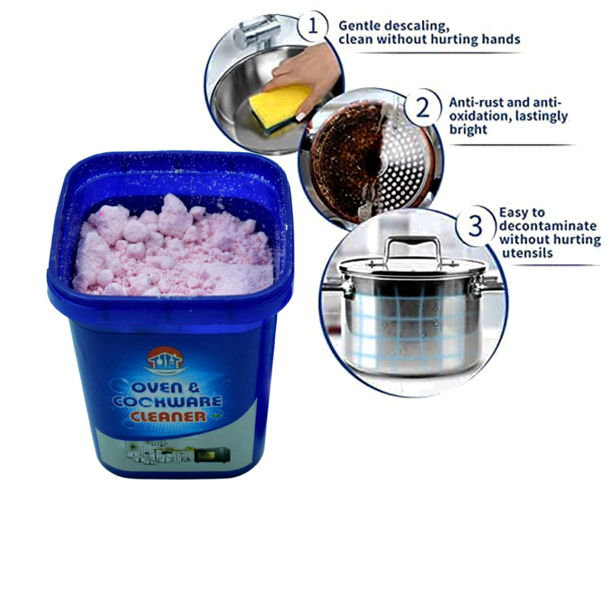 Oven Cleaner Powder – Stainless Steel & Pot Stain Remover – close-up