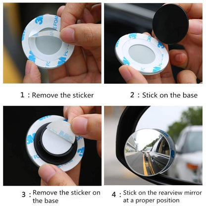 Blind Spot Mirror – Wide Angle Adjustable Convex (2 Pcs) – close-up