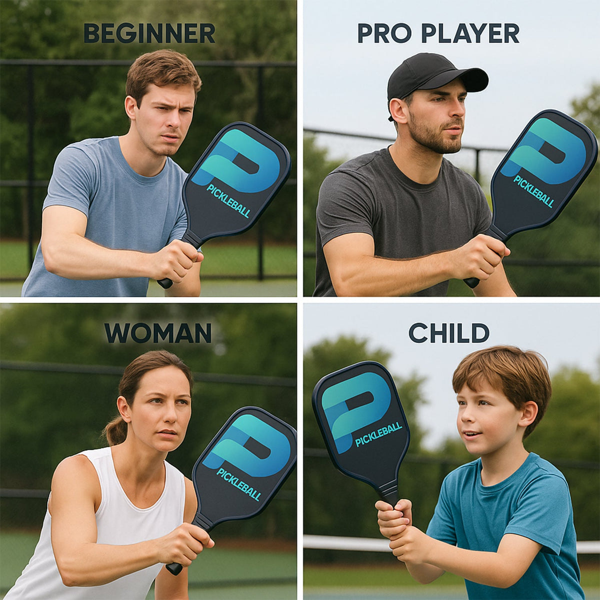 Fiberglass Pickleball Paddle – Cushioned Grip – view 9