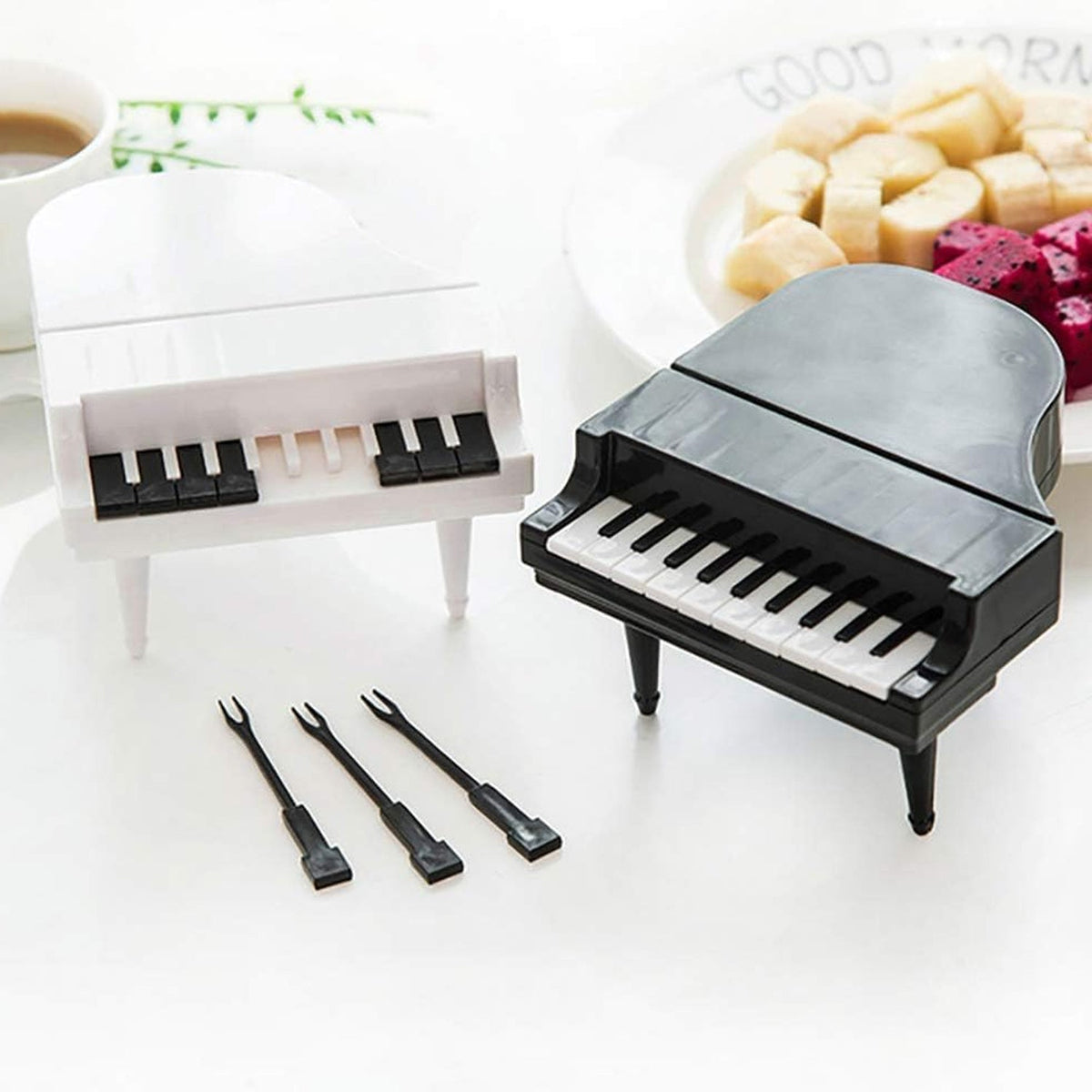 Piano Fruit Forks – 10 pc Decorative Snack set – alternate view