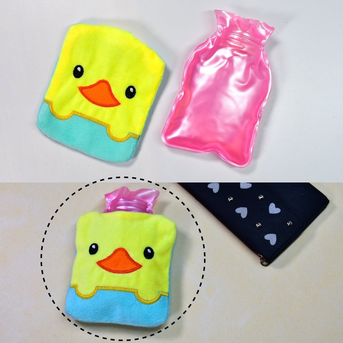 Small Hot Water Bag – Yellow Duck Design for Pain Relief – alternate view