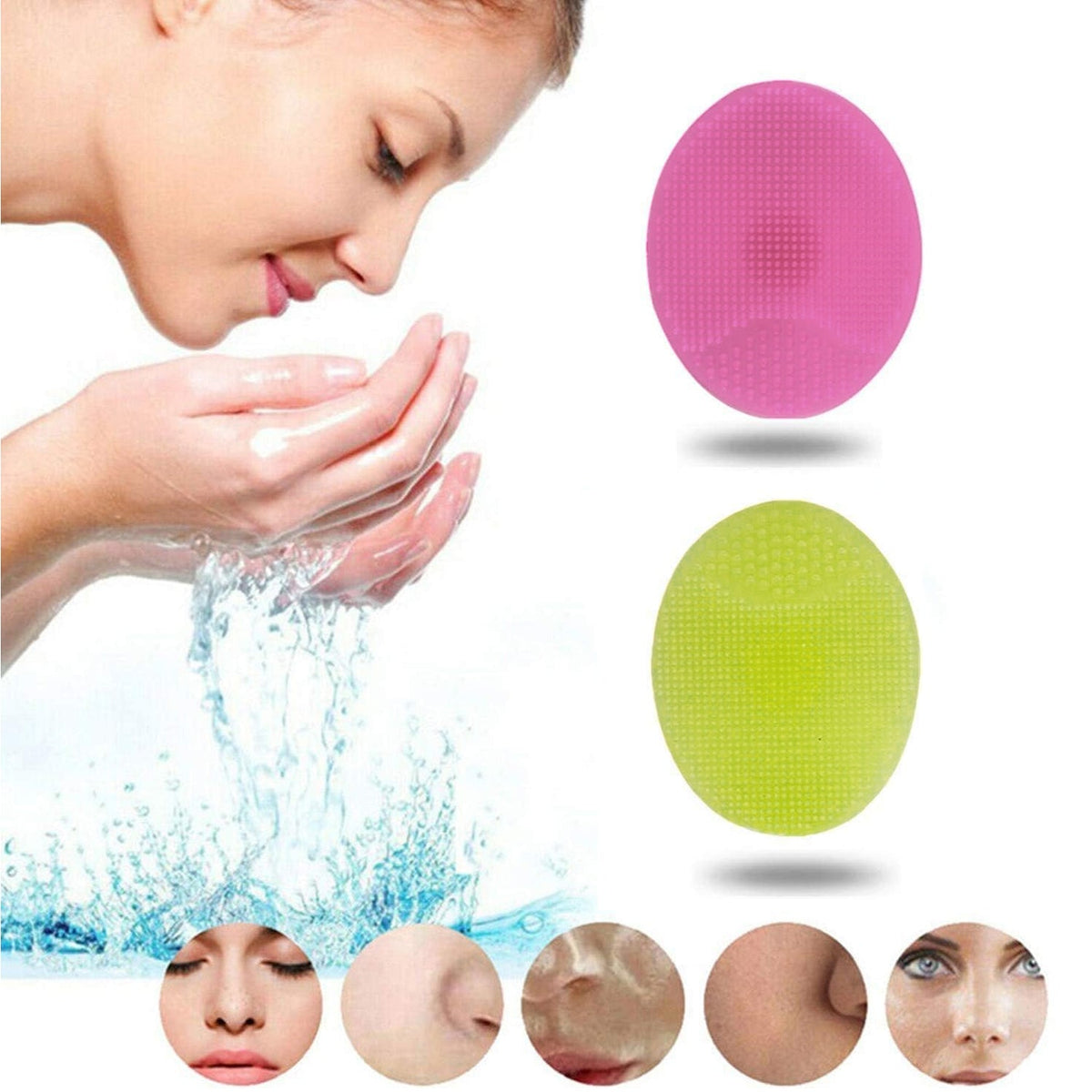 Silicone Facial Cleansing Brush – Gentle Exfoliation set – close-up