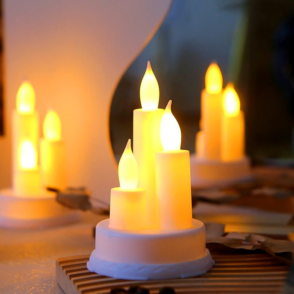 LED Taper Candles – Realistic Flickering Flame – alternate view