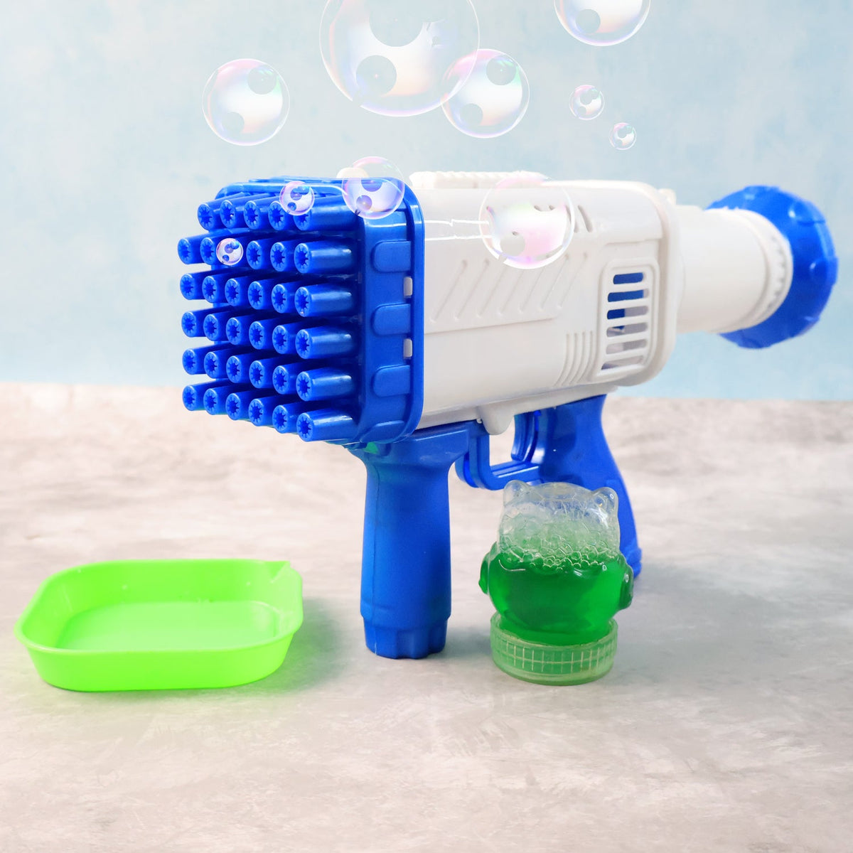 Bubble Gun for Kids – 32 Holes, Powerful Blaster – close-up