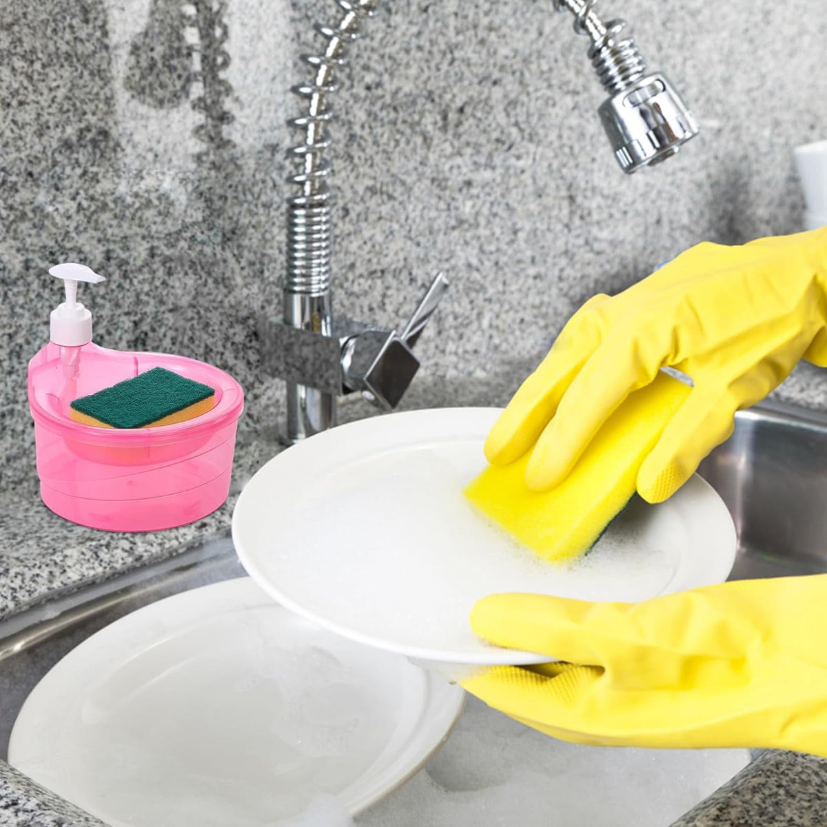 Soap Dispenser with Sponge Holder – 2-in-1 Kitchen Organizer – view 7