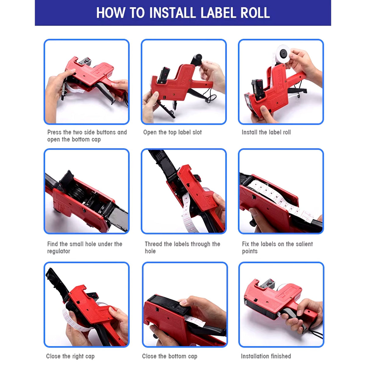 Price Tag Gun – Handheld 8-Digit for Retail & Market – detail view