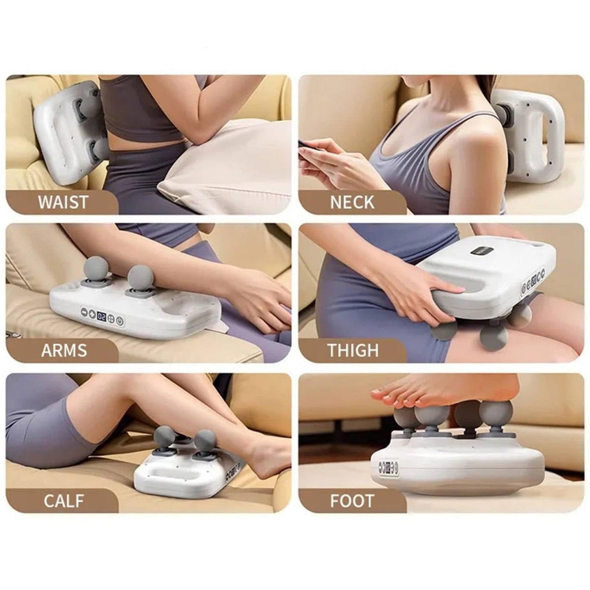 Massage Gun for Pain Relief – 6 Heads Deep Tissue Massager – detail view