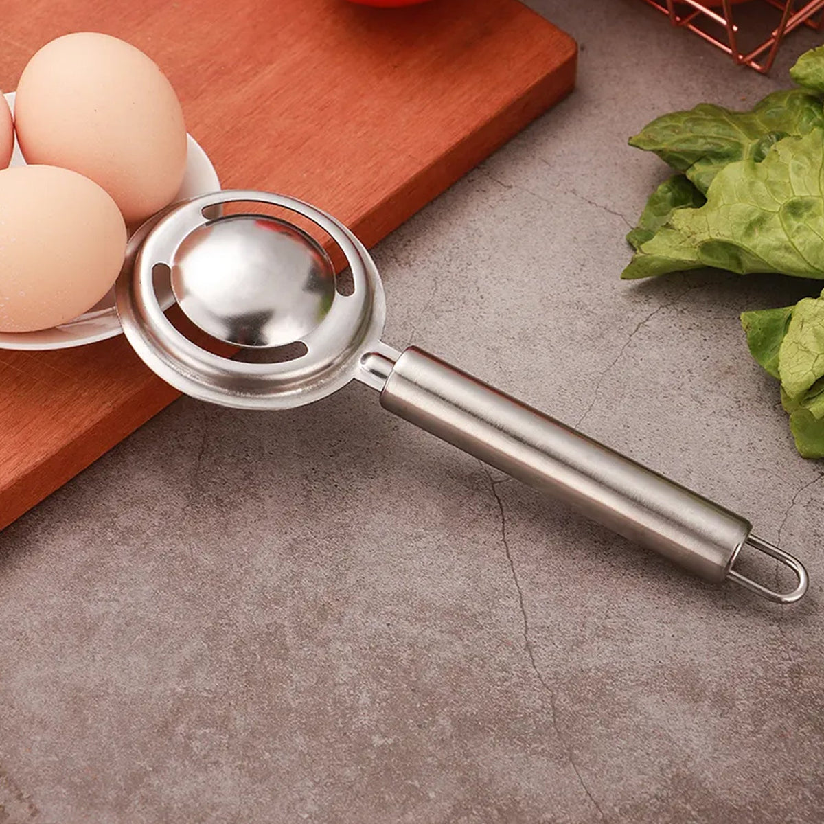 Egg Separator – Stainless Steel Yolk Filter – alternate view