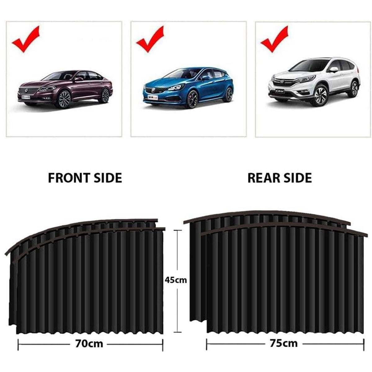 Car Window Sunshade – 4 pcs Magnetic set for UV & Privacy – view 7