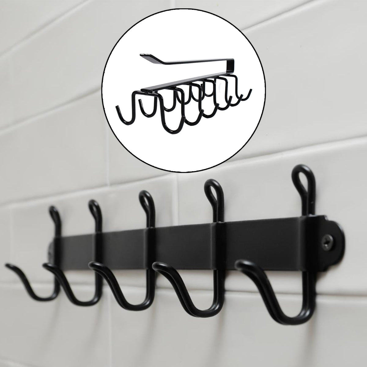 Double-Row Metal Cup Holder Rack – Space-Saving Kitchen – close-up