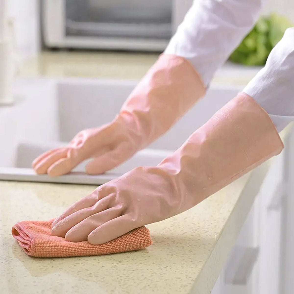 Natural Gum Rubber Cleaning Gloves – Durable & Reusable – detail view