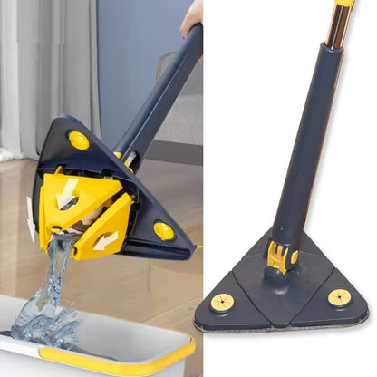 Triangle Cleaning Mop – 360° Rotatable with Long Handle – detail view