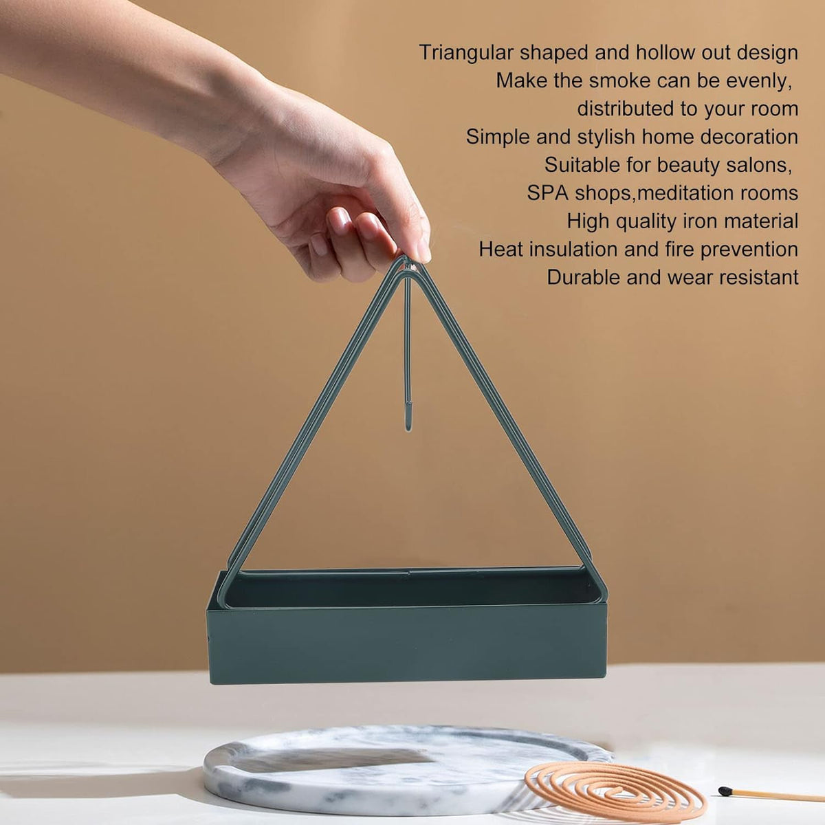Mosquito Coil Holder – Triangular Iron Design – view 7