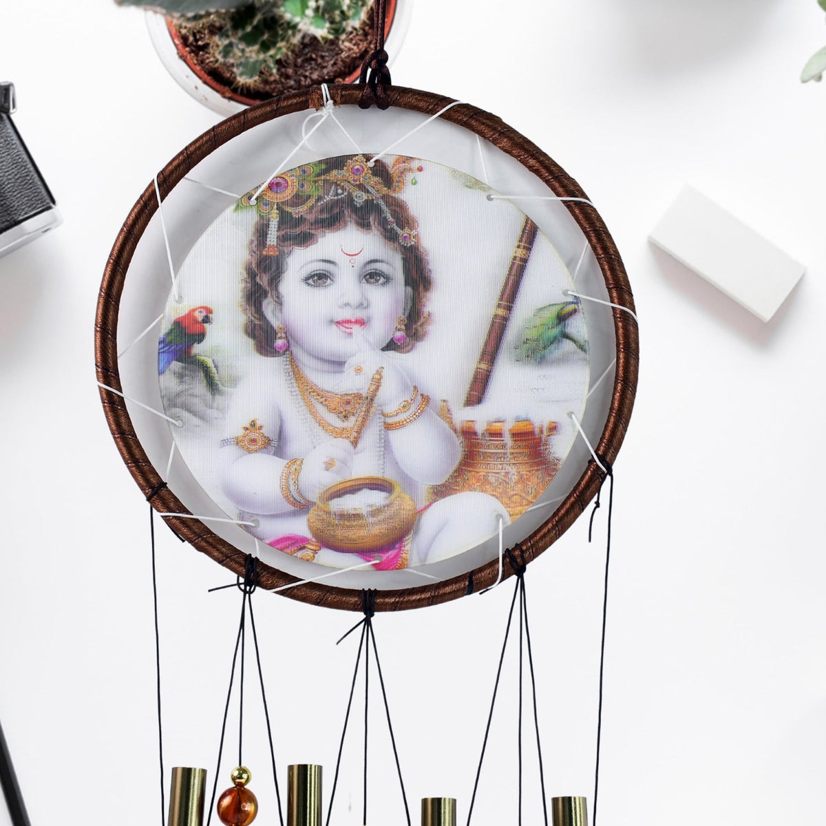 Krishna Dream Catcher Wind Chime – Spiritual Melody Decor – close-up