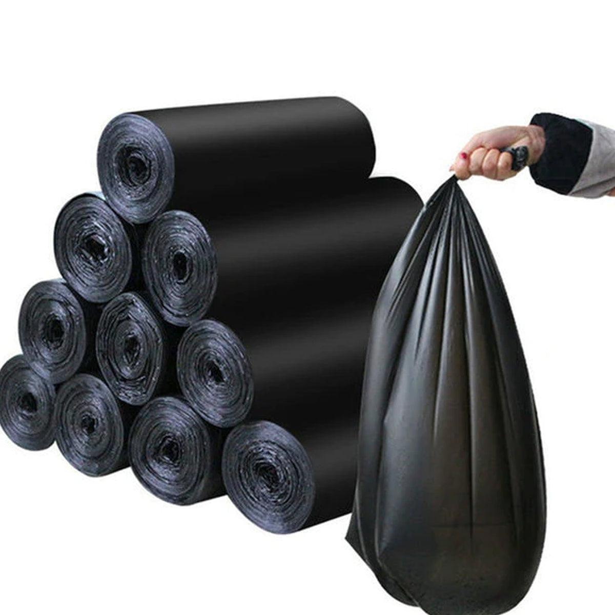 Black Garbage Bags – Durable 45x50cm Dustbin Bags – alternate view