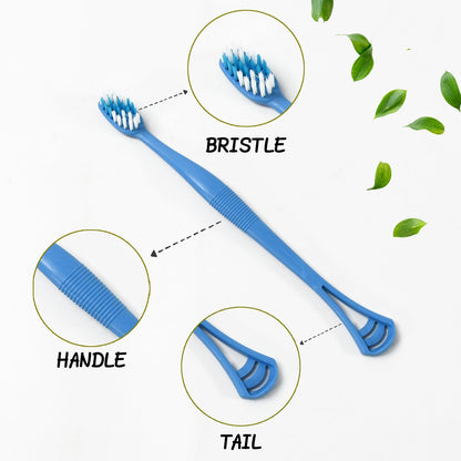 2-in-1 Toothbrush Tongue Scraper – Soft Bristles & 8 pcs – view 6