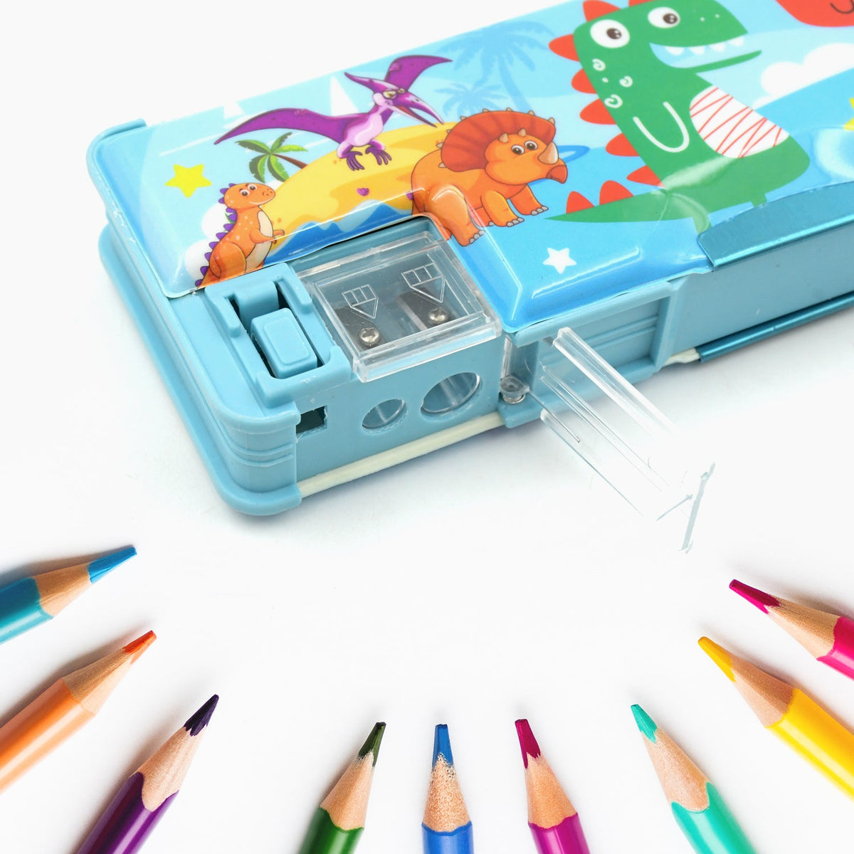 Kids Pencil Case – Dual Compartment Stationery Box – view 7