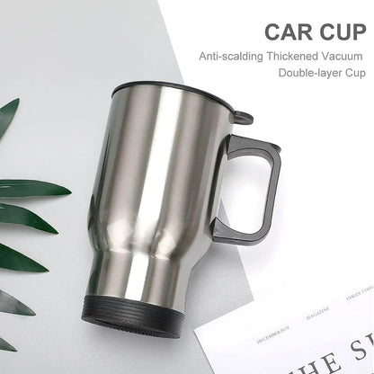 Insulated Coffee Mug – Stainless Steel Travel Cup with Lid – close-up