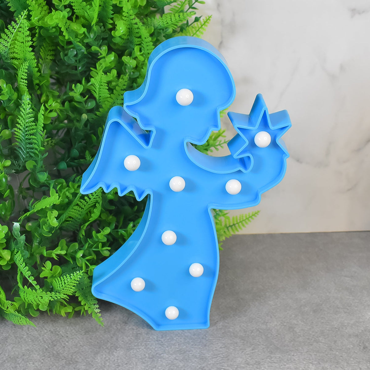 LED Angel Night Light – Battery Operated Room Decor – close-up
