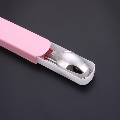 Portable Stainless Steel Cutlery set – Durable 4-Pc Travel – detail view