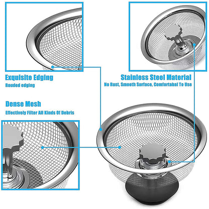 Stainless Steel Sink Strainer – Adjustable Stopper – view 6