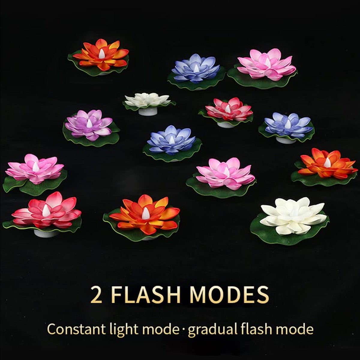 Floating Lotus LED Candles – Smokeless & Waterproof (Pack – close-up