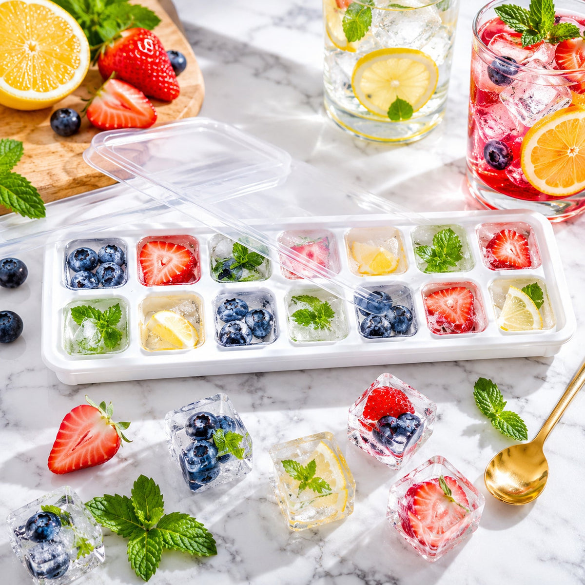 Ice Cube Tray with Spill-Proof Lid – Effortless Ice Making – view 7