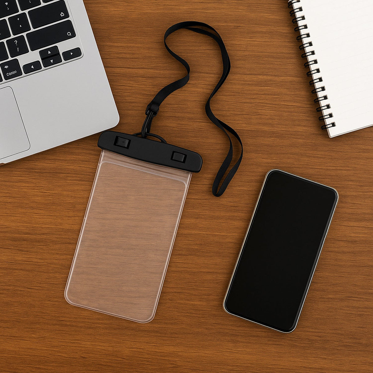 Waterproof Mobile Pouch with Neck Strap for Phones – close-up