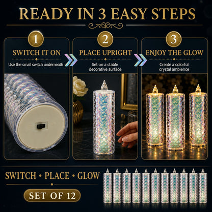 LED Tealight Candles – 12 Pack Flameless Diwali Lights – view 8