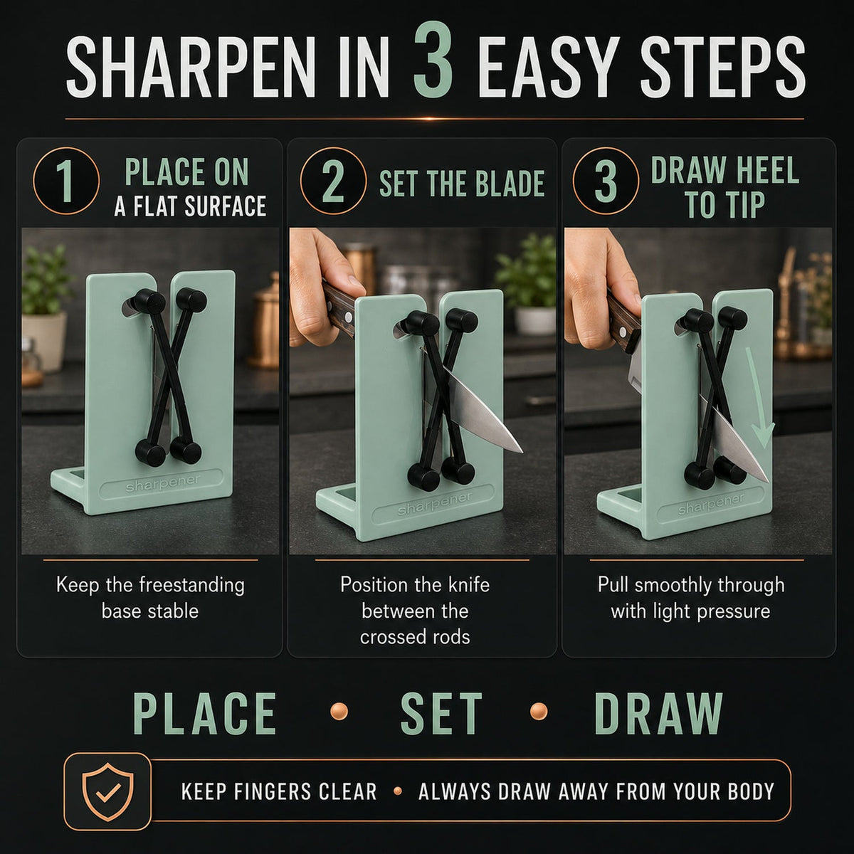 Kitchen Knife Sharpener – Professional & Easy to Use, Knife – view 8