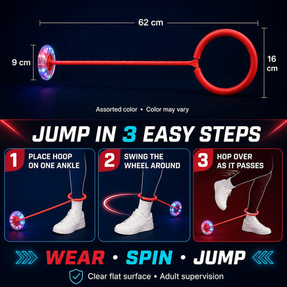 LED Jumping Ring for Kids – Flashing Ankle Skip Ball – view 11