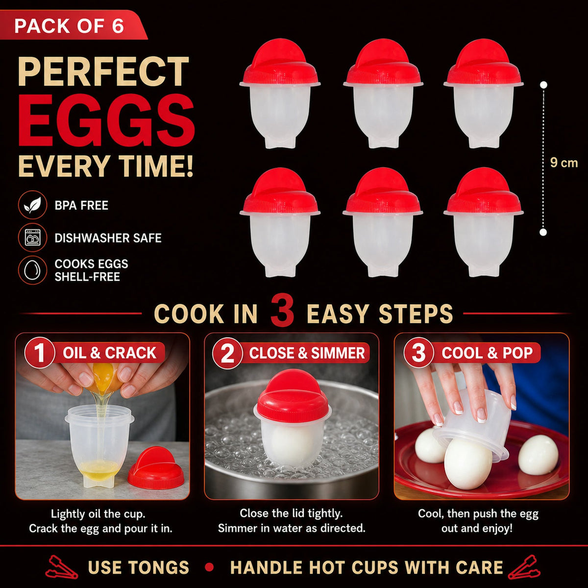 Nonstick Egg Boiler Cooker – Perfect Shell-Free Eggs – view 12