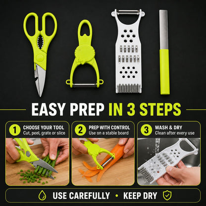 Kitchen Cutting set – 4-Piece Stainless Steel Multi-Tool Kit – view 9