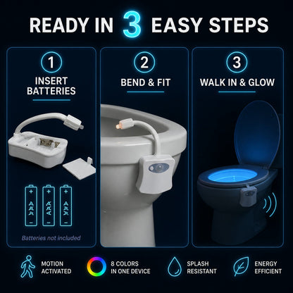 LED Toilet Bowl Light – Motion Sensor, 8 Colours – view 11