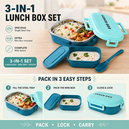 Stainless Steel Lunch Box – 3-in-1 Leakproof set – view 8