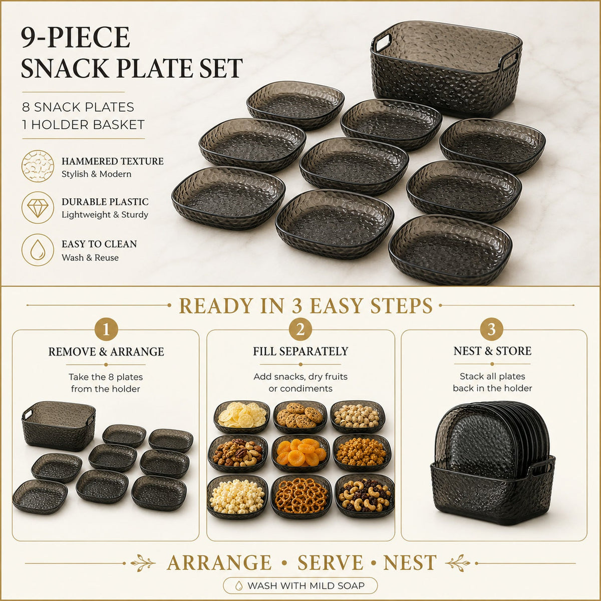 9 in 1 Snack Serving Plates – Multipurpose Organizer – view 10