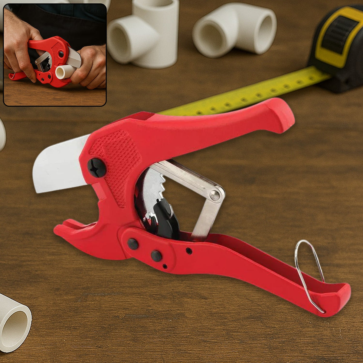 PVC Pipe Cutter – Heavy Duty Plastic & Tubing Tool – side view