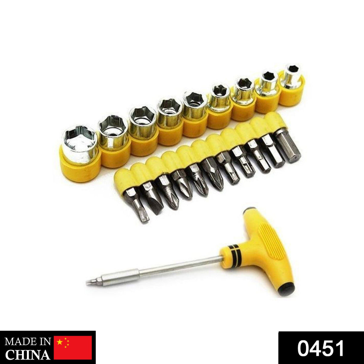 Ratchet Socket set – 21-Piece T-Shape Tools – side view