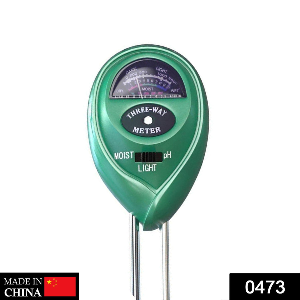 Soil Tester 3-in-1 for Moisture, PH & Sunlight – side view