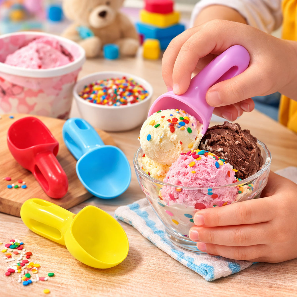 Plastic Ice Cream Scoop – 4 pc Multipurpose Kitchen set – detail view