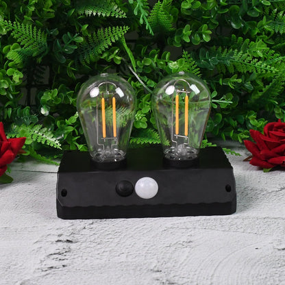 Solar LED Lamp – Double Bulb Outdoor Garden Light – alternate view
