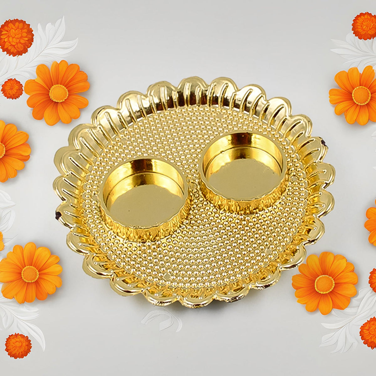 Puja Thali – Round Kumkum Holder for Festivals & Gifts – view 6