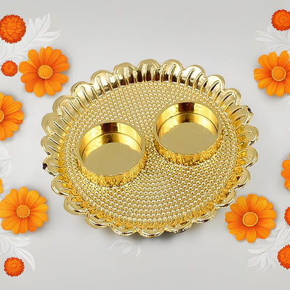Puja Thali – Round Kumkum Holder for Festivals & Gifts – view 6