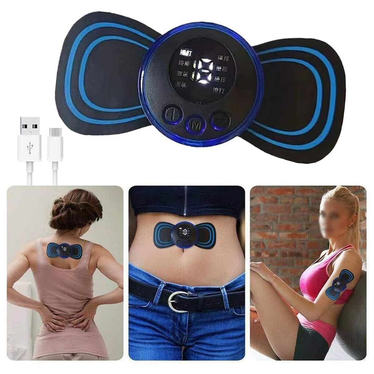 Portable Neck Massager – USB Rechargeable EMS – detail view