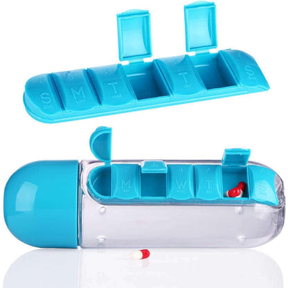 Pill Organizer Water Bottle 600ml – Travel Friendly – close-up