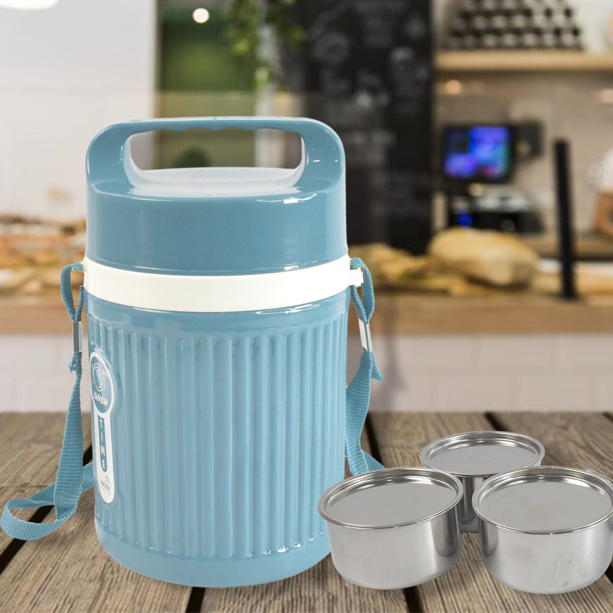 Insulated Stainless Steel Tiffin – 3 Compartment Leakproof – view 6