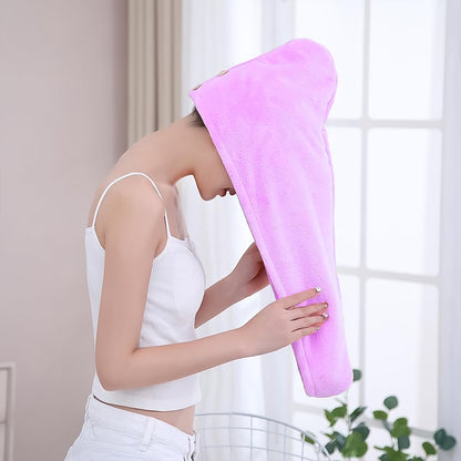 Quick Dry Microfiber Hair Wrap Turban with Button Fastening – close-up