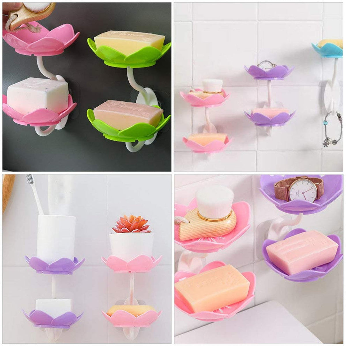 Self-Draining Soap Dish – Flower Design Bathroom Holder – view 6
