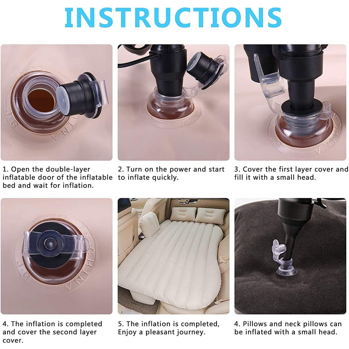 Inflatable Car Bed – Portable Travel Mattress Kit – view 7