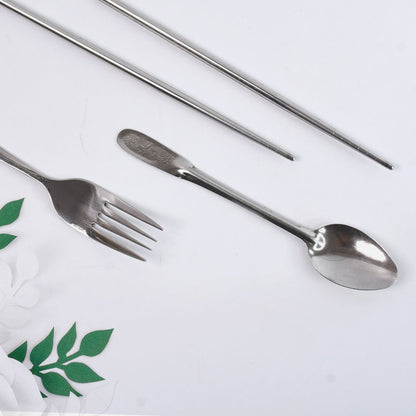 Portable Stainless Steel Cutlery set – Durable 4-Pc Travel – view 6